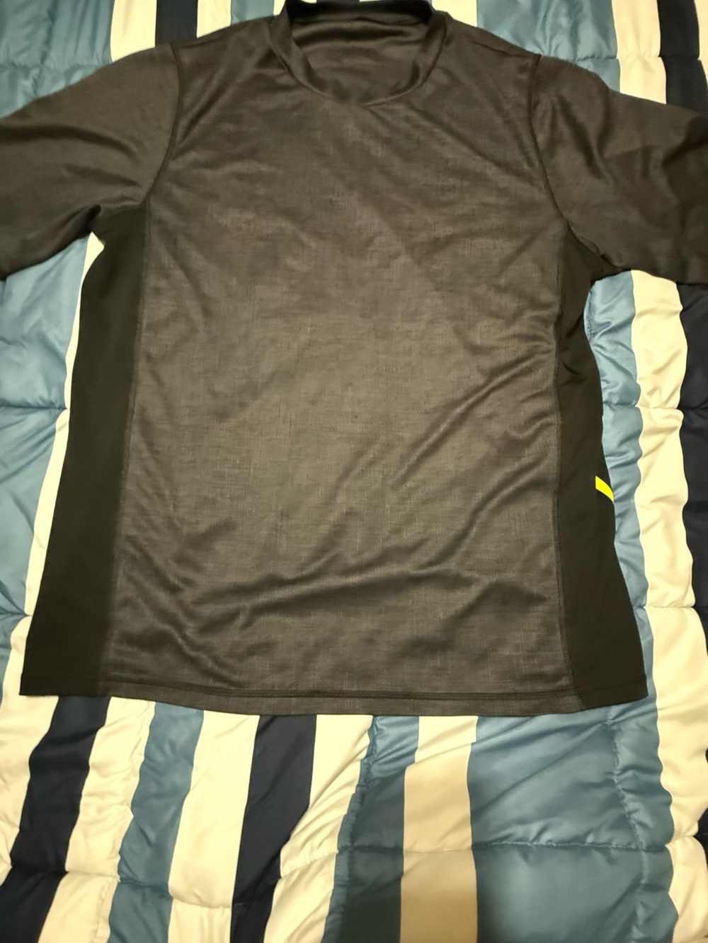 Speedo Black Heathered Long Sleeve Performance Shirt